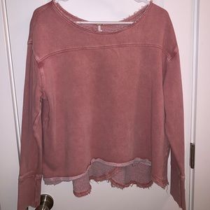 Free People split back dusty rose sweatshirt
